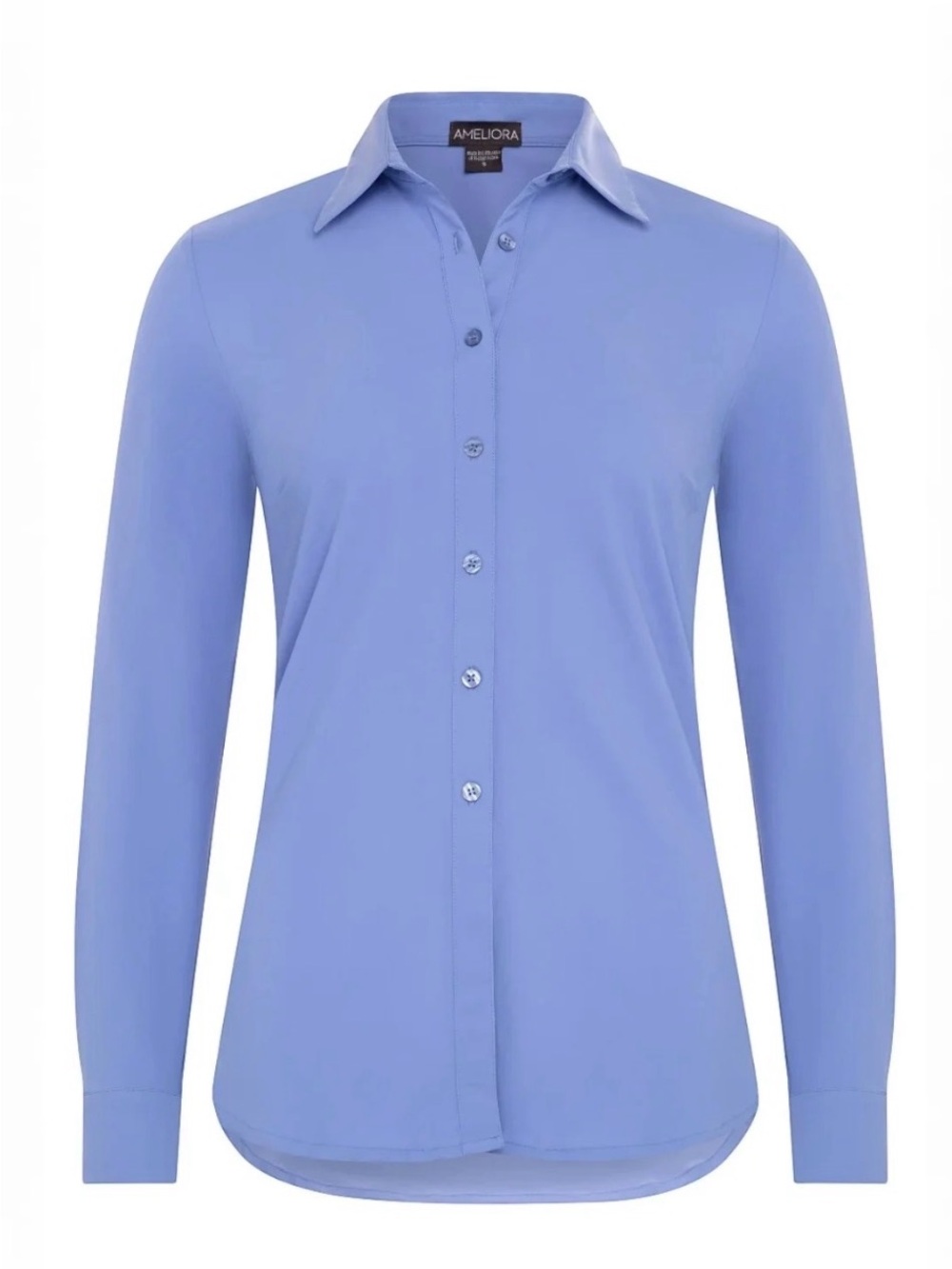 Ameliora Women's Classic Button-Down Shirt in Periwinkle Blue